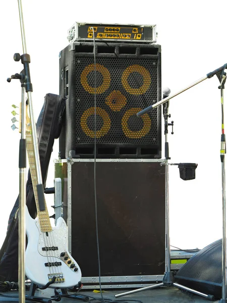 Old Powerful Large Industrial Audio Speakers Isolated White Background — Stock Photo, Image