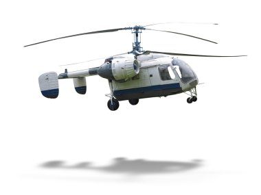 Beyaz backgrou izole ka-26 Rus çift rotorlu helikopter