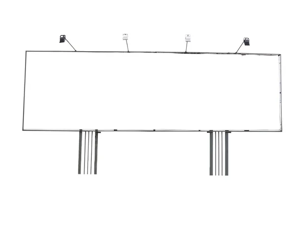 Panel publicitario de cartelera con espacio vacío y proyector de luz — Foto de Stock