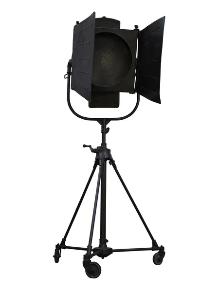 Equipamento de iluminação de holofotes de estúdio isolado em branco — Fotografia de Stock