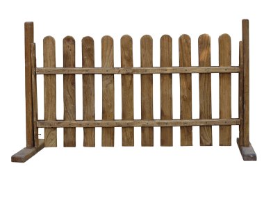 Beyaz arka plan üzerinde izole Ranch'te ahşap çit