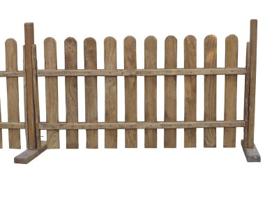 Beyaz arka plan üzerinde izole Ranch'te ahşap çit