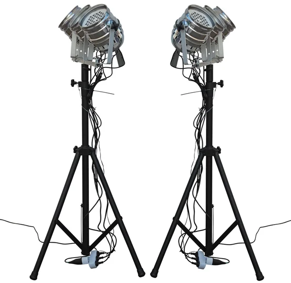 Studio spotlight belysningsutrustning isolerad på vit — Stockfoto