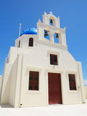 Santorini Adası Yunanistan - beyaz wal ile güzel tipik ev