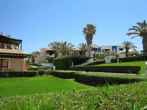 View of greek village on Crete tropical minoan style architectur — Stock Photo, Image