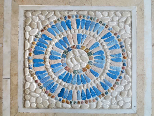 カラフルな青い石のモザイク パネル装飾 — ストック写真