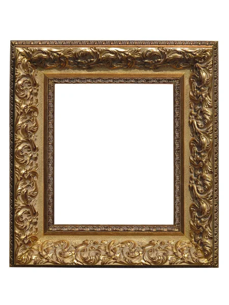 Стара старовинна золота рамка зображення ізольована на білому — стокове фото