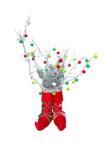 Abstracte creatieve kerstboom geïsoleerd op witte achtergrond — Stockfoto