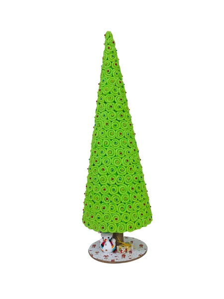 Abstracte creatieve groene Christmas tree geïsoleerd over witte backg — Stockfoto