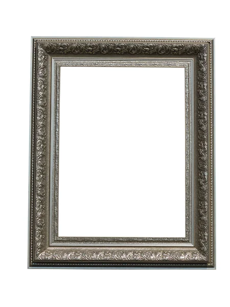 Old vintage golden picture frame isolated on white — Stock Photo, Image