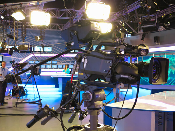 05.04.2015, MOLDOVA, "Publika TV" NEWS studio with light equipme