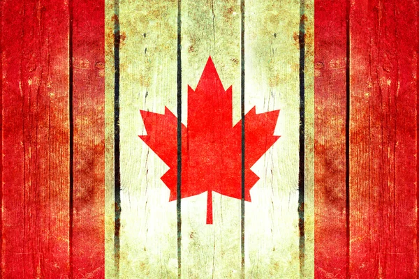 Canadá grunge bandeira de madeira . — Fotografia de Stock