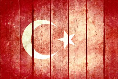 Türkiye'de ahşap grunge bayrak.