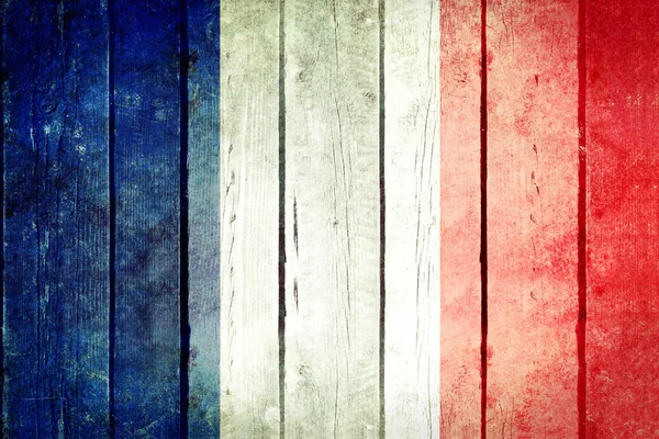 法国木制 grunge 国旗. — 图库照片