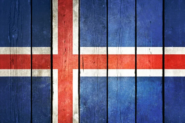 Ισλανδία ξύλινα grunge σημαία. — Φωτογραφία Αρχείου