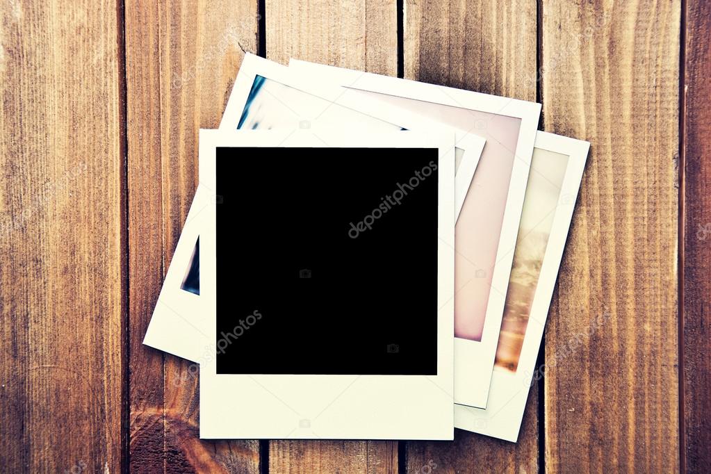 Instant blank polaroid photos frame.