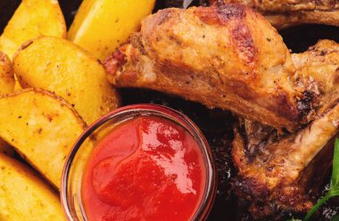 sebze ve patates ile kavrulmuş et