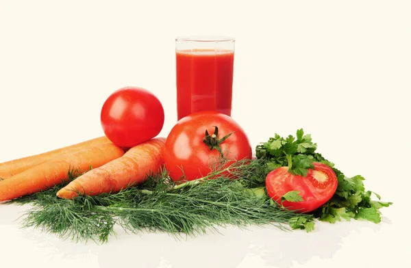 Red tomato and parsley — Stock Photo, Image