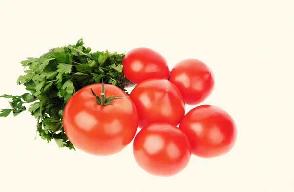 Tomate vermelho e salsa — Fotografia de Stock