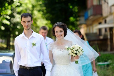 Mutlu gelin ve damat düğünlerinde 