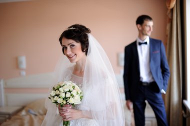 Mutlu gelin ve damat düğünlerinde 