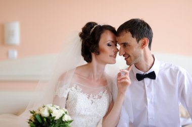 Mutlu gelin ve damat düğünlerinde 