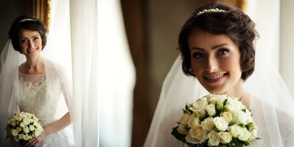 Молода наречена в день весілля — стокове фото