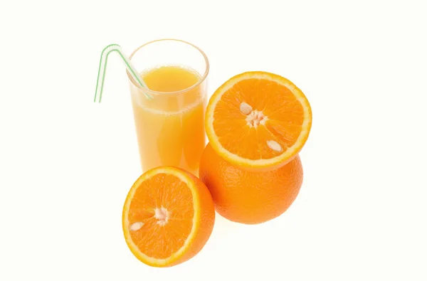 Orange juice on white backgroud — Stock Photo, Image