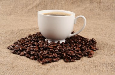 kahve çekirdekleri ile kupa üzerinde kaba ehlileştirmek