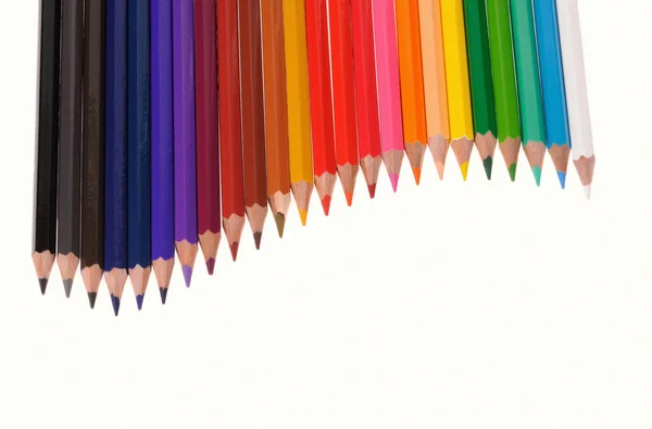 Multicolored pencils isolated on white background — Stock Photo, Image