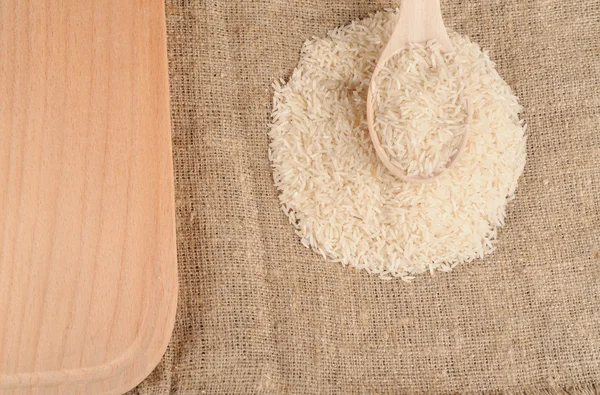 Rice on the canvas — Stock Photo, Image