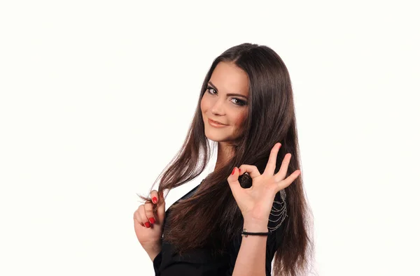 Happy smiling girl emotions — Stock Photo, Image