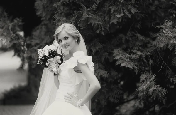 Junge Braut am Hochzeitstag — Stockfoto