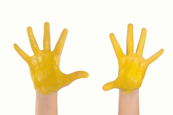 Children painted hands — Stock Photo, Image