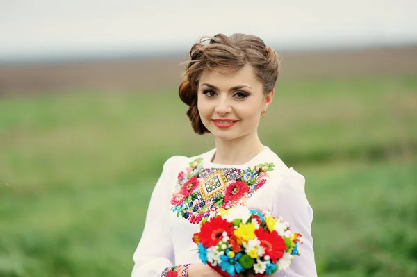 Portrait of affectionate Ukrainian g — Stock Photo, Image