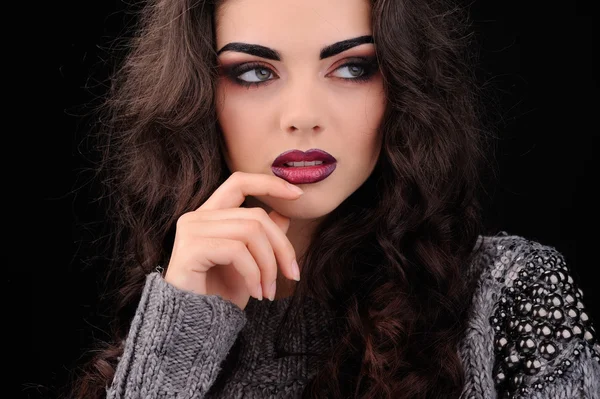 Beautiful face of a fashion model — Stock Photo, Image