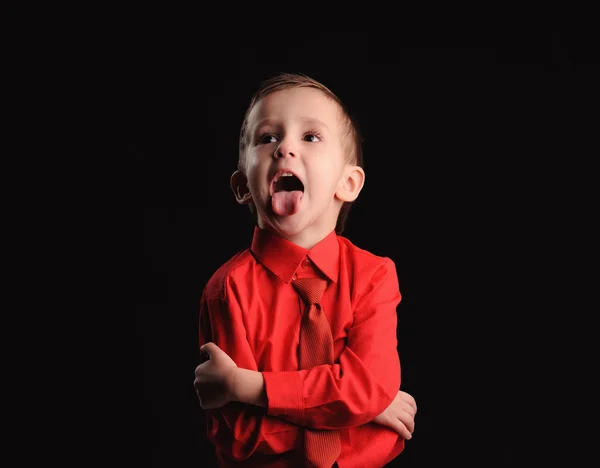 Emotional boy at studio — Stock Photo, Image