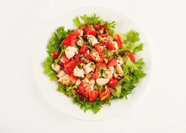Fresh salad with tomato salad and meat — Stock Photo, Image