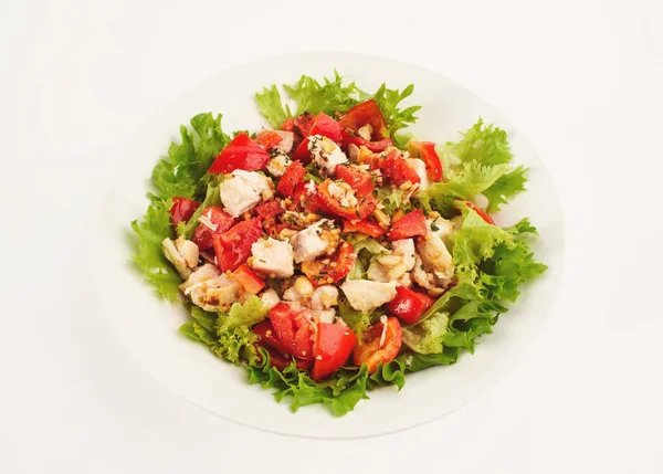 Fresh salad with tomato salad and meat — Stock Photo, Image