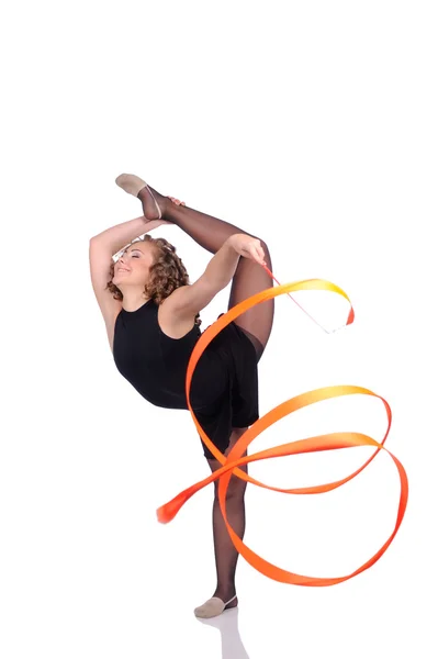 Jeune fille faisant de la gymnastique — Photo