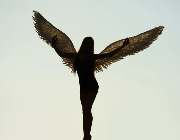 Angel with wings in the sky — Stock Photo, Image