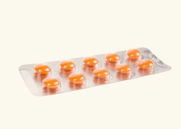 Pack de pilules isolées sur fond blanc — Photo