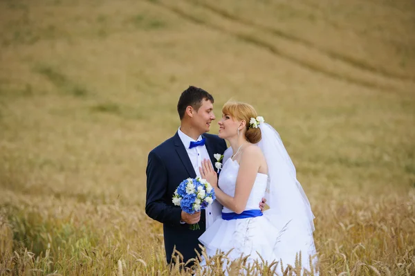 Noiva feliz e noivo em seu casamento — Fotografia de Stock