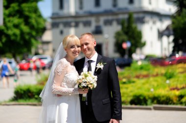 Mutlu gelin ve damat düğünlerinde 