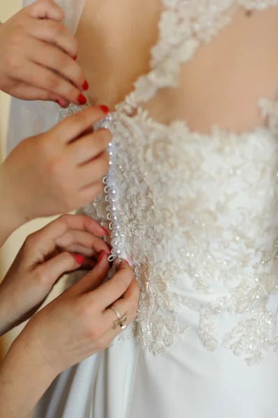 Beautiful bride  indoor near the window — Stock Photo, Image