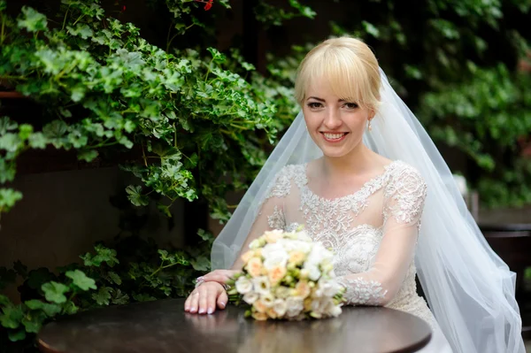 Schönes Porträt der Braut im Freien — Stockfoto