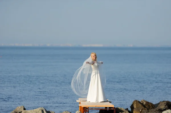 屋外の花嫁の美しい肖像画 — ストック写真