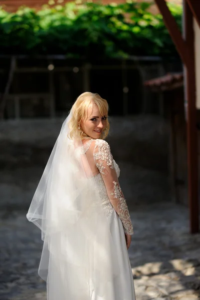 Hermoso retrato de la novia al aire libre —  Fotos de Stock