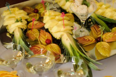 Ziyafet tablo farklı meyve ile