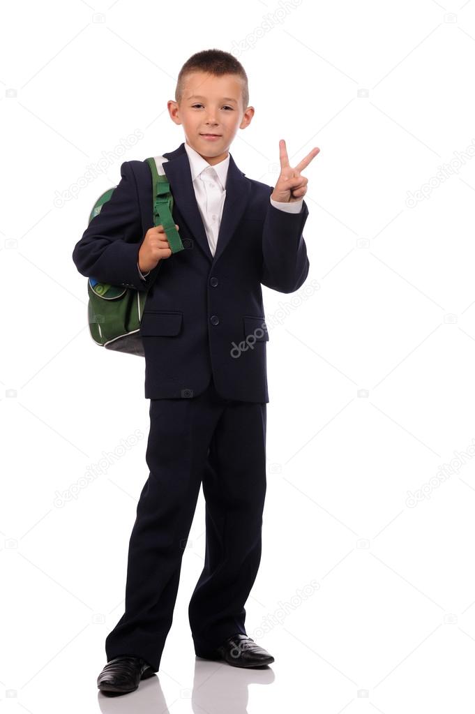 schoolboy with backpack